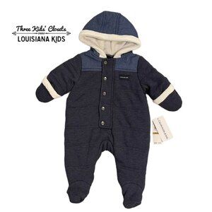 NEW Calvin Klein 0-3m Blue Hooded Bunting Coat